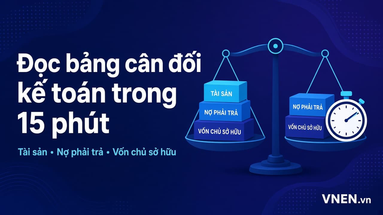 Cách đọc bảng cân đối kế toán trong 15 phút cho chủ doanh nghiệp, kèm ví dụ số theo mẫu Thông tư 99