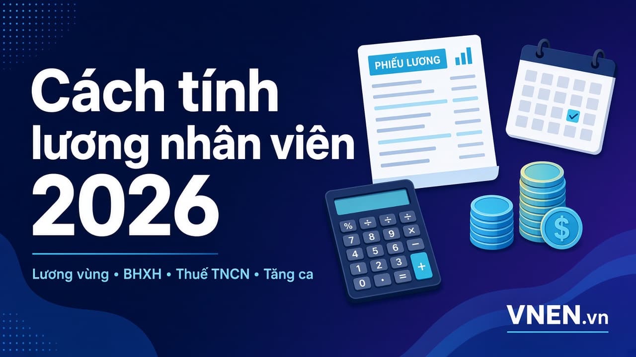Cách tính lương nhân viên 2026: lương tối thiểu vùng, BHXH, thuế TNCN, tăng ca – cẩm nang cho SME