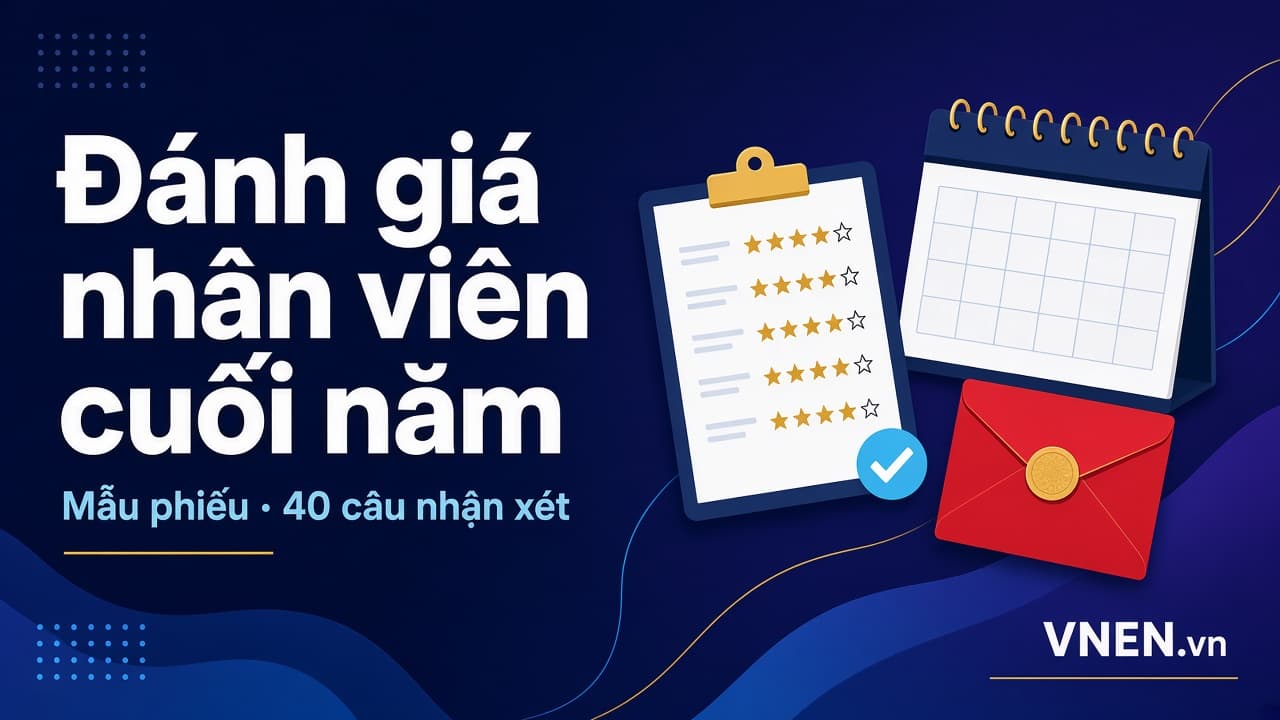 Đánh giá nhân viên cuối năm: mẫu phiếu, 40 câu nhận xét và cách gắn với thưởng Tết