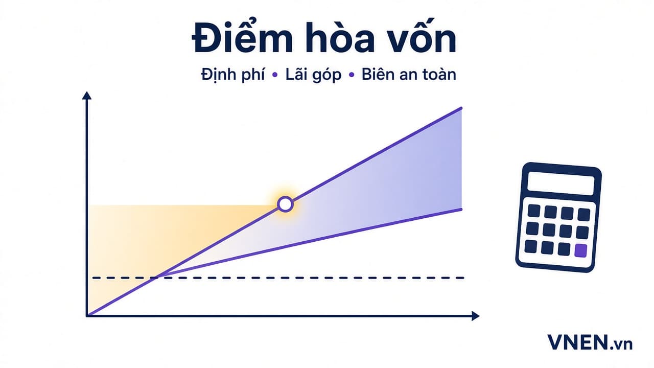 Điểm hòa vốn là gì? Công thức tính sản lượng, doanh thu hòa vốn và ví dụ cho SME
