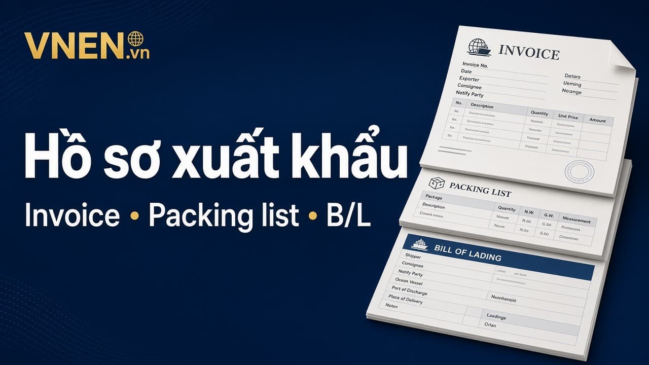 Hồ sơ xuất khẩu: invoice, packing list, B/L