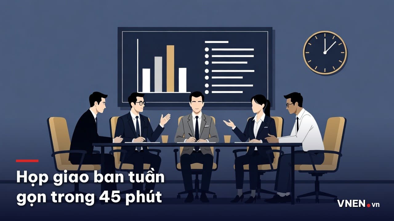 Họp giao ban tuần hiệu quả cho SME: chương trình 45 phút, vai trò từng người và mẫu biên bản