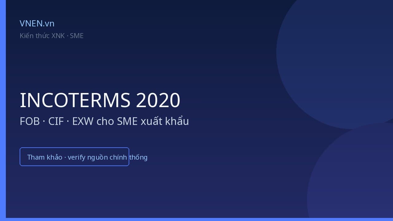 Incoterms 2020: FOB, CIF, EXW — chọn gì cho SME xuất khẩu Việt