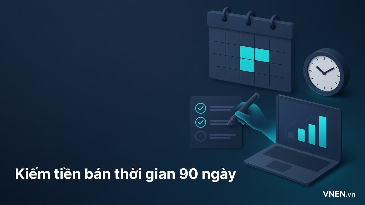 Kiếm tiền online bán thời gian cho người đi làm: kế hoạch 90 ngày, quỹ thời gian và cách đo kết quả