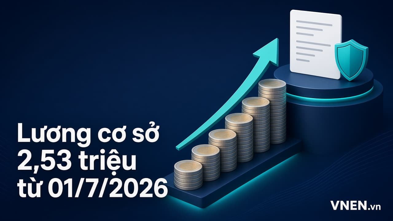 Lương cơ sở 2,53 triệu đồng từ 01/7/2026: trần đóng BHXH 50,6 triệu và các khoản doanh nghiệp phải cập nhật