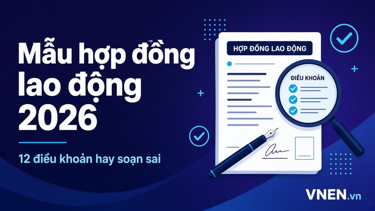 Mẫu hợp đồng lao động 2026 và 12 điều khoản SME hay soạn sai