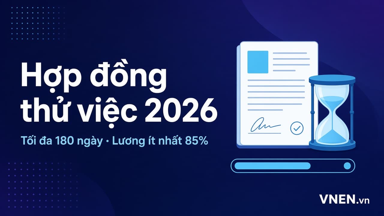 Mẫu hợp đồng thử việc 2026 và quy định thử việc theo Bộ luật Lao động 2019