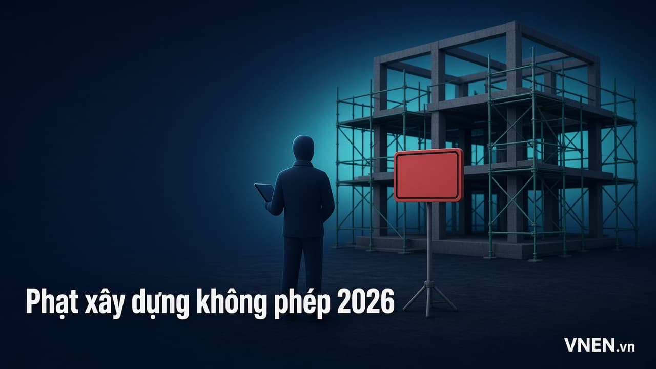 Phạt xây dựng không phép, sai phép theo Nghị định 339/2026: bảng mức phạt và thời hạn xin phép bổ sung