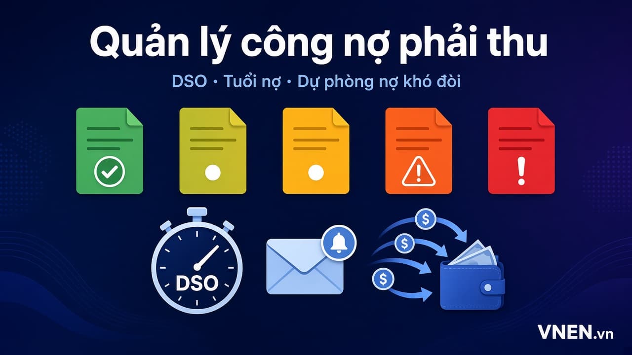 Quản lý công nợ phải thu: chỉ số DSO, bảng tuổi nợ, quy trình thu hồi và trích lập dự phòng nợ khó đòi