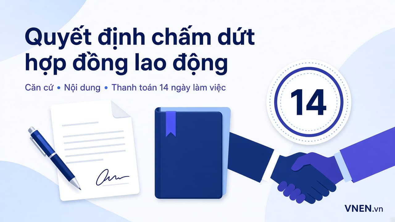 Quyết định chấm dứt hợp đồng lao động: mẫu, căn cứ, trợ cấp thôi việc và thời hạn thanh toán 14 ngày
