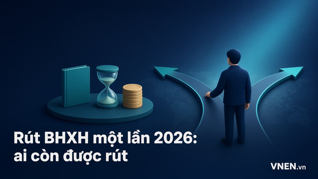 Rút BHXH một lần 2026: ai còn được rút, điều kiện 12 tháng nghỉ đóng, cách tính 1,5 và 2 tháng lương mỗi năm