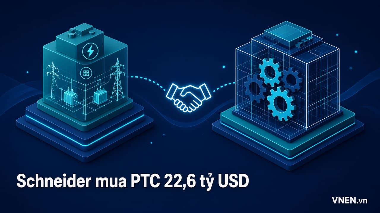 Schneider Electric chi 22,6 tỷ USD mua PTC ngày 5/10/2026: thương vụ lớn nhất lịch sử hãng, cổ phiếu mất gần 10%