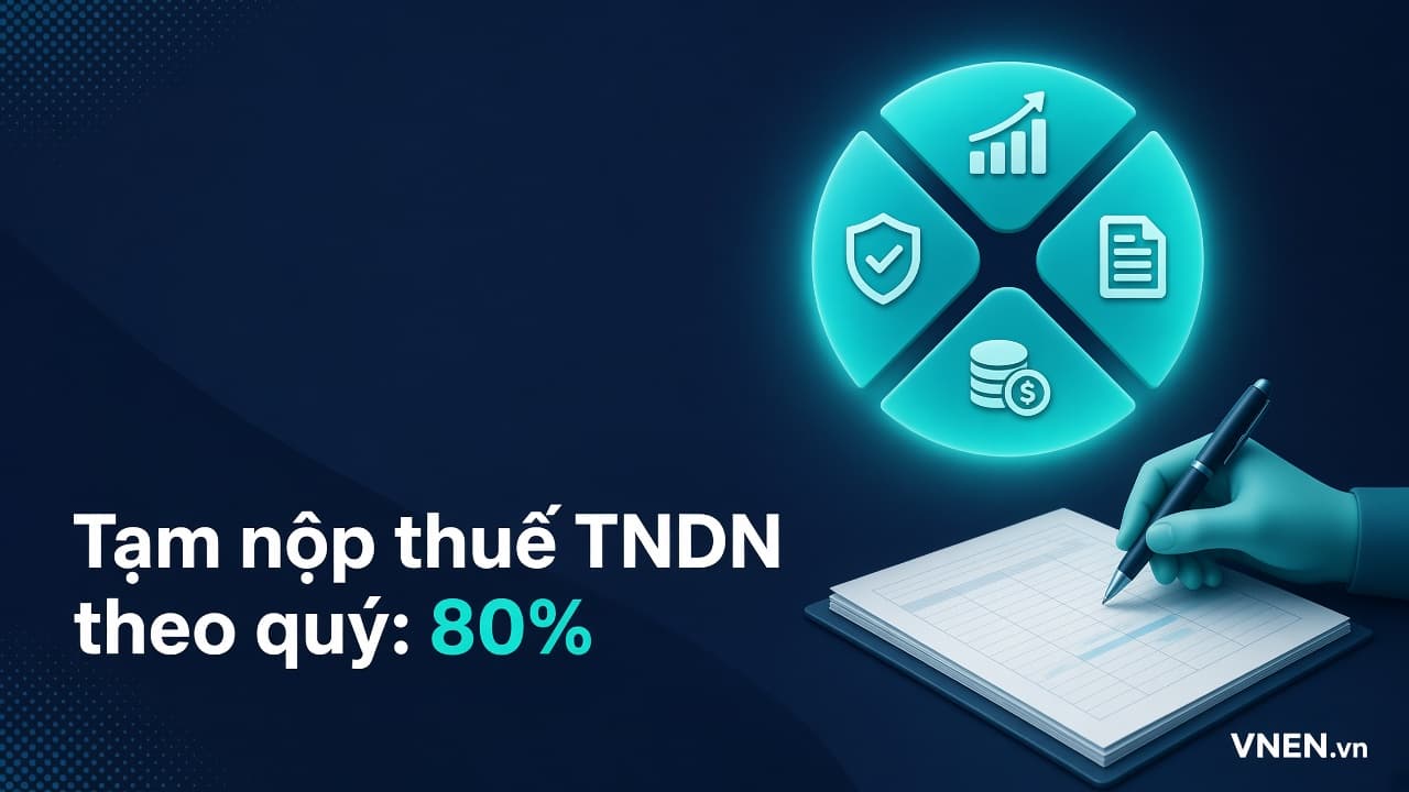 Tạm nộp thuế TNDN theo quý 2026: hạn nộp, ngưỡng 80% và tiền chậm nộp khi nộp thiếu