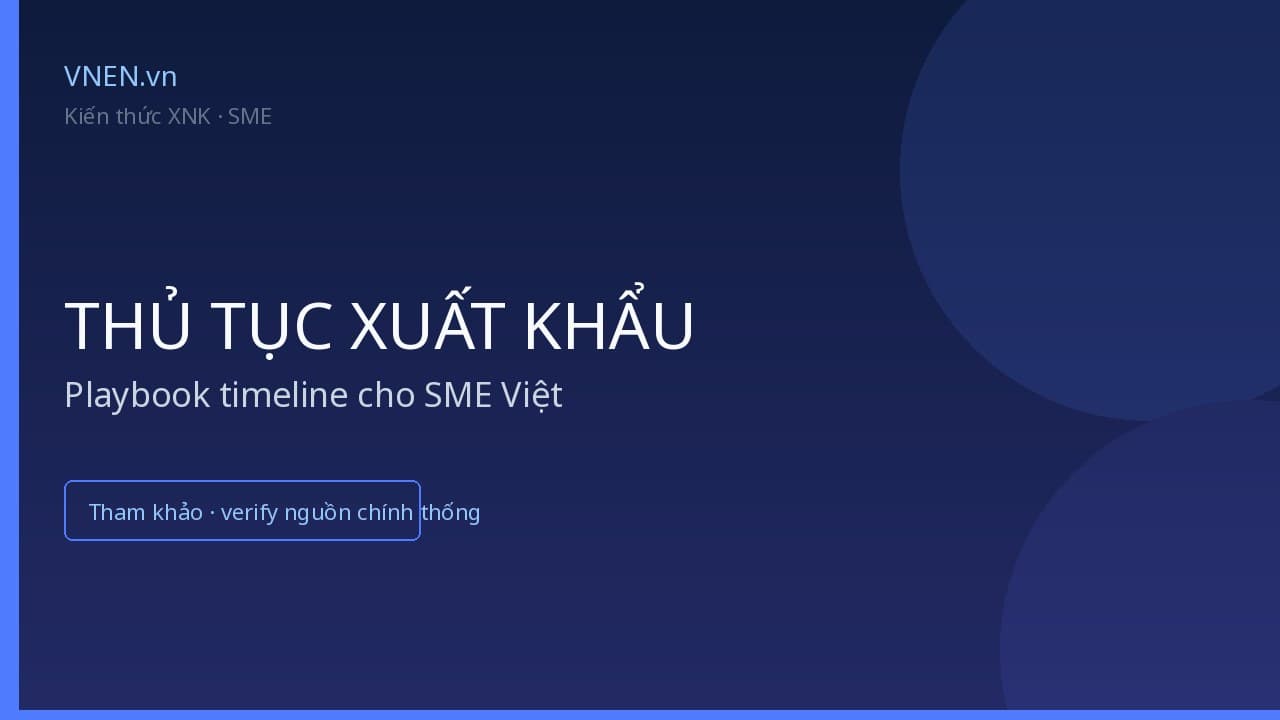 Thủ tục xuất khẩu hàng hóa: playbook timeline cho SME Việt