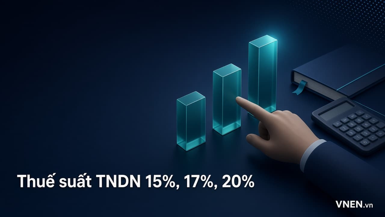 Thuế suất thuế TNDN 2026: mức 15%, 17% cho doanh nghiệp doanh thu đến 50 tỷ, ai bị loại trừ