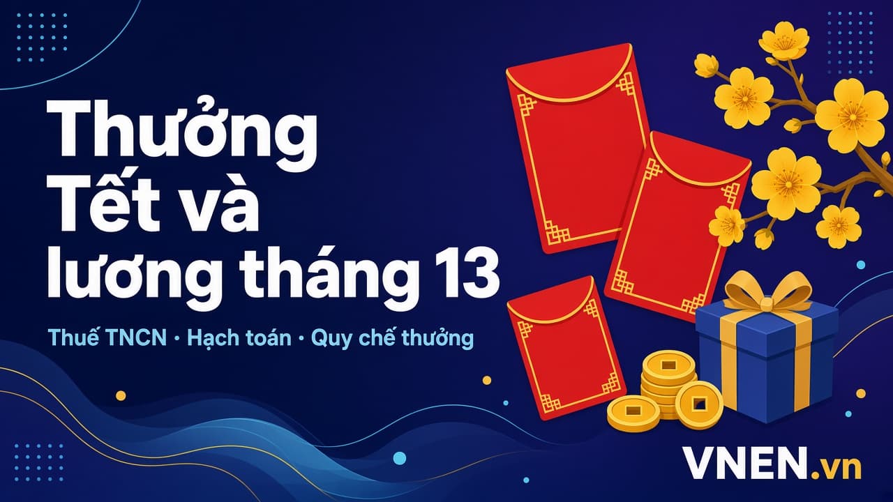 Thưởng Tết, lương tháng 13: có bắt buộc không, tính thuế TNCN và hạch toán thế nào