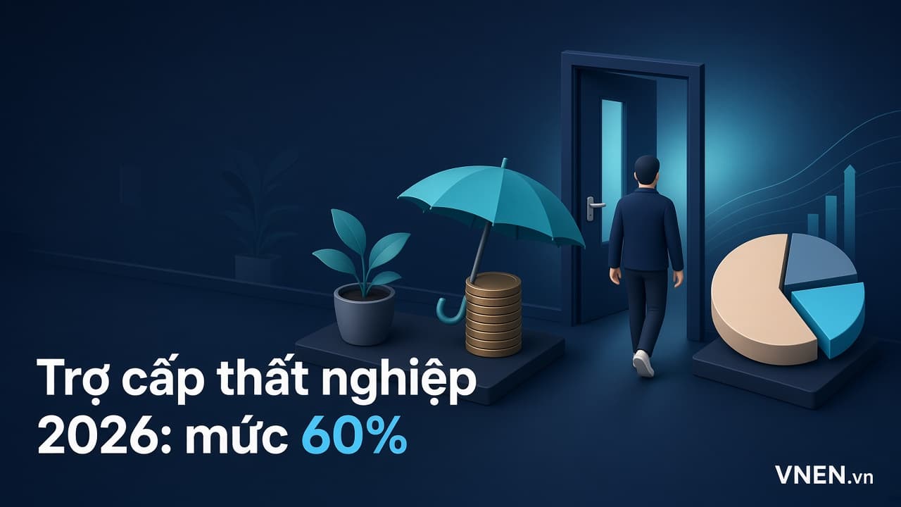 Trợ cấp thất nghiệp 2026 theo Luật Việc làm 74/2025: điều kiện, mức 60%, trần 5 lần lương vùng và thời gian hưởng