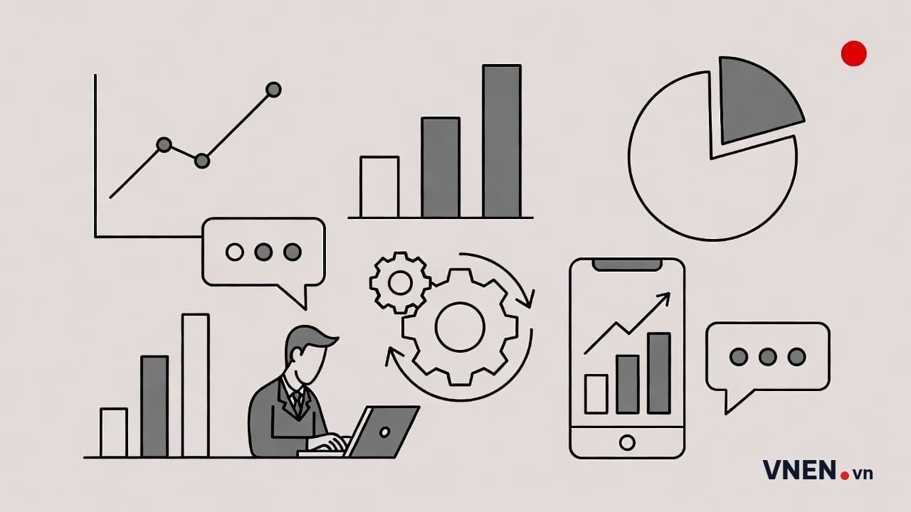 Từ vựng tiếng Anh về AI và công cụ marketing số: hơn 40 thuật ngữ SME hay gặp khi dùng phần mềm